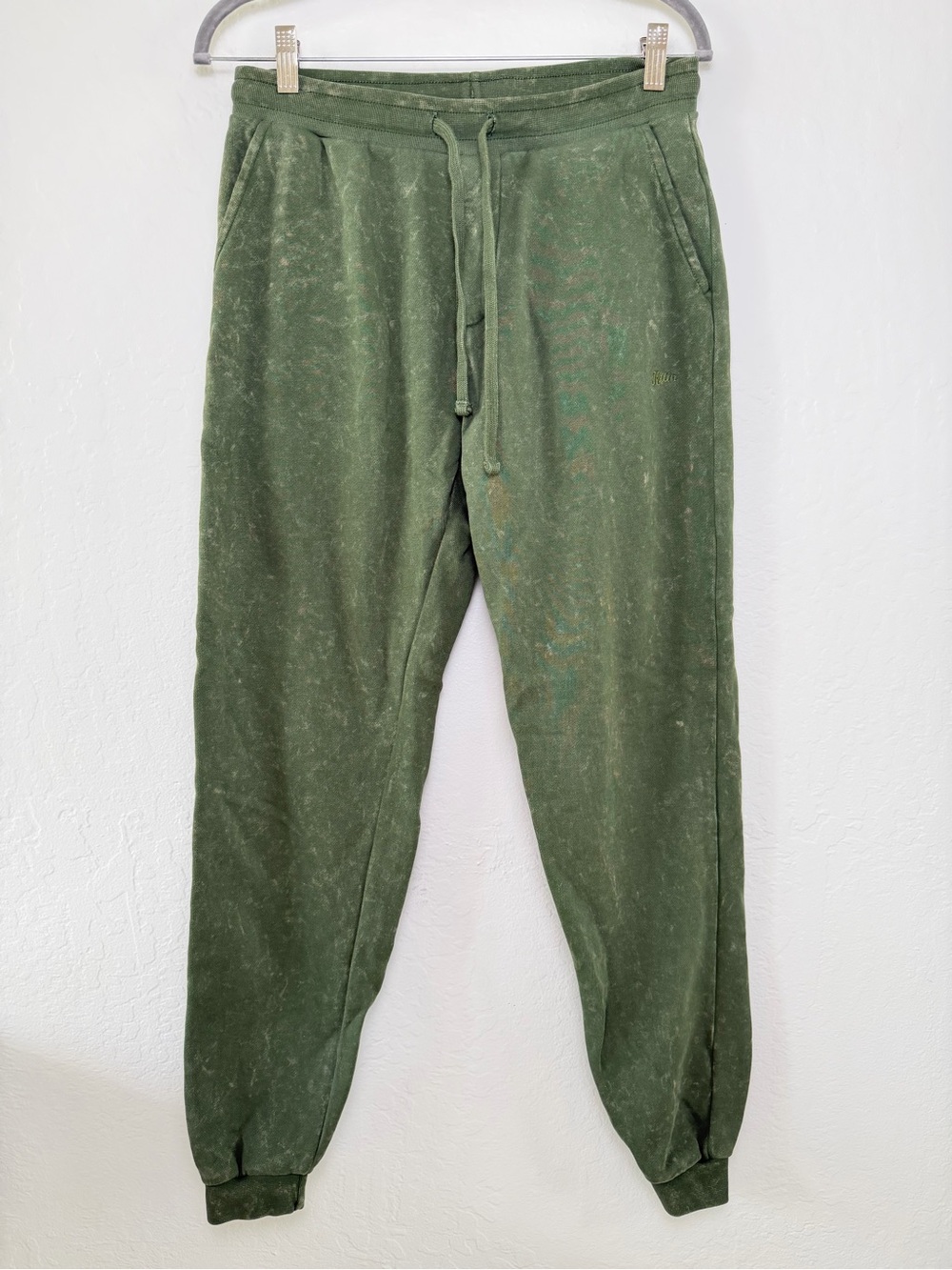 Katin Men’s Olive Green Acid Washed Drawstring Sweatpants Joggers Small